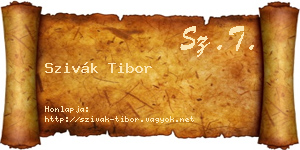 Szivák Tibor névjegykártya
