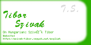 tibor szivak business card